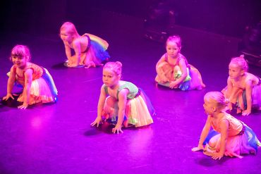 Fiona Henderson School of Dance dancers performing on stage at the Eastgate Theatre Peebles