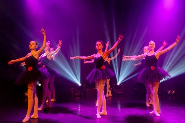 Fiona Henderson School of Dance dancers performing on stage at the Eastgate Theatre Peebles