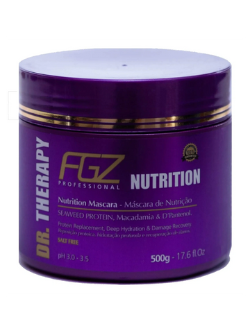 Purple jar of FGZ Professional Nutrition Mascara for hair therapy.