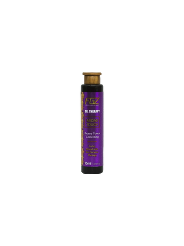 Small purple and gold bottle of FGZ Dr. Therapy Midas Touch, 15ml.