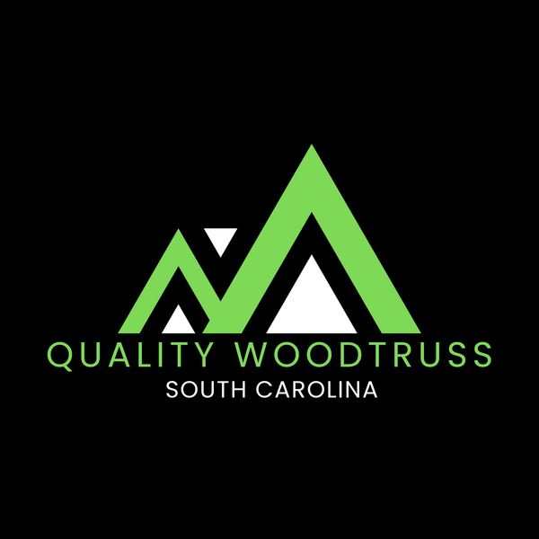Logo of Quality Woodtruss, South Carolina, with green and white design.