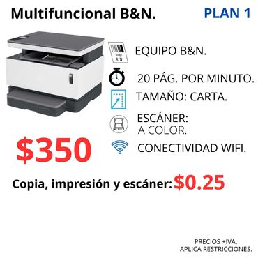 Planes de renta de copiadoras a consumo.