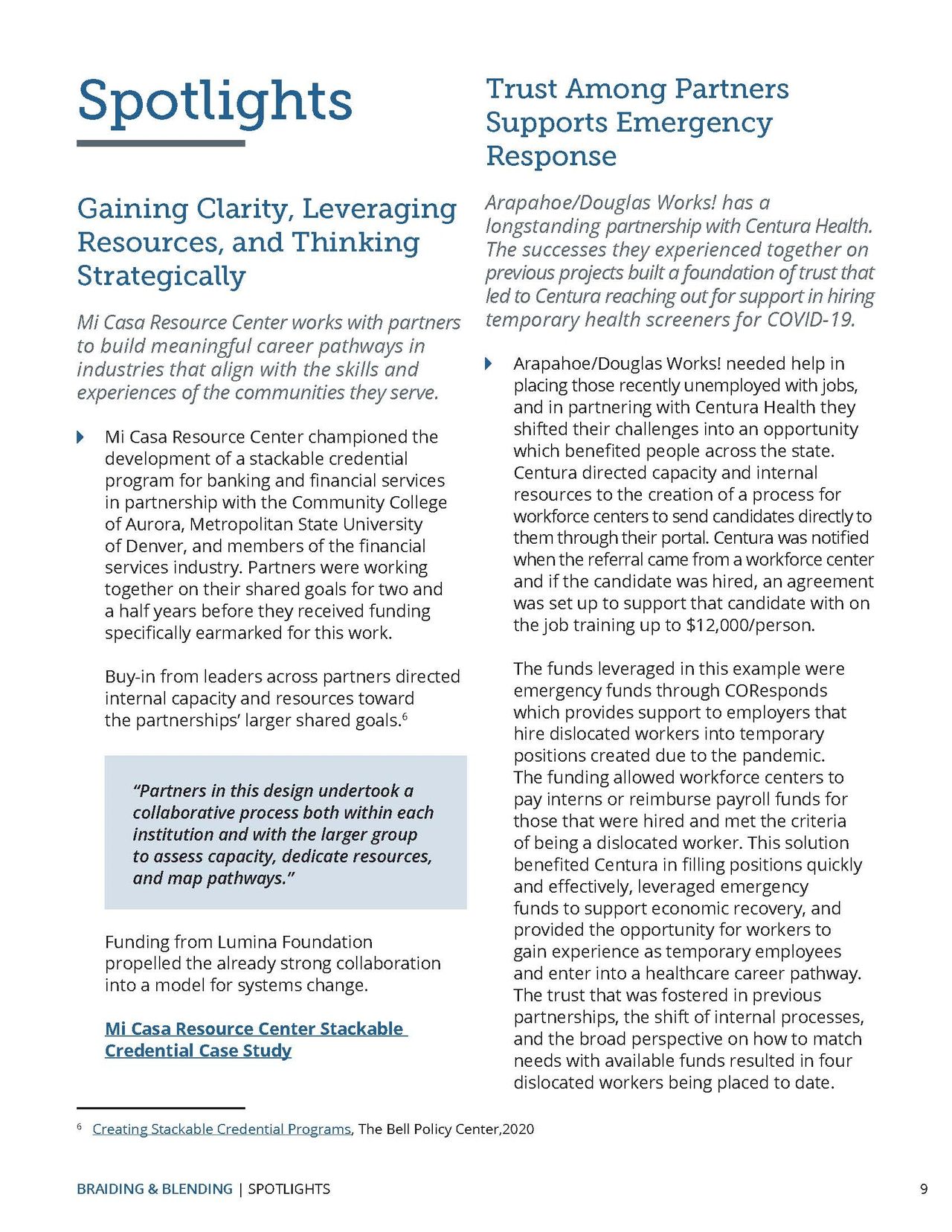 Mi Casa Resource Center's Financial Services Pathway