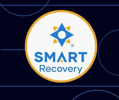 Logo of SMART Recovery with a blue star and orange accents.