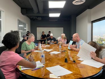 Table read on the set of 'Heard'