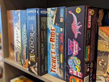 Selection of board games in our library