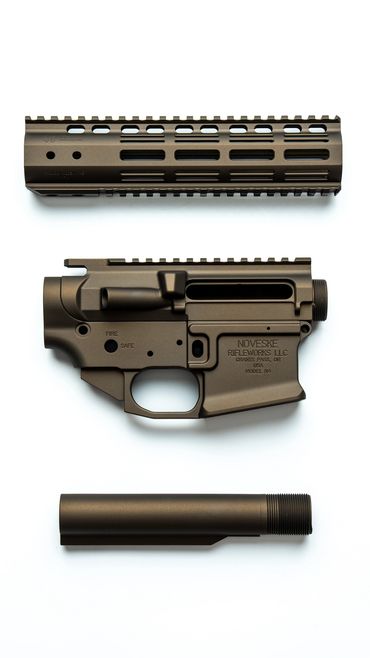 AR15 NOVESKE RIFLEWORKS IN MIDNIGHT BRONZE BY DEADLOCK COATINGS UPPER LOWER HANDGUARD BUFFER TUBE