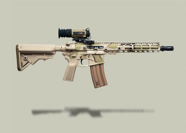 AR15 SLR RIFLEWORKS B56 IN DCU CERAKOTE BY DEADLOCK COATINGS 
B5 MCMILLAN TAN IRAY RH25V2 THERMAL 
