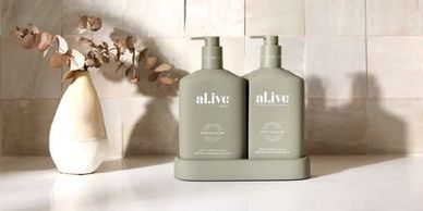 Luxury al.ive ammenities, soaps and shampoos.