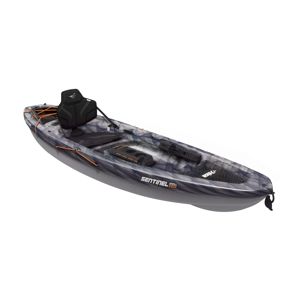 Pelican Sentinel 100X Angler SitOnTop Fishing Kayak, Vapor Black Silver