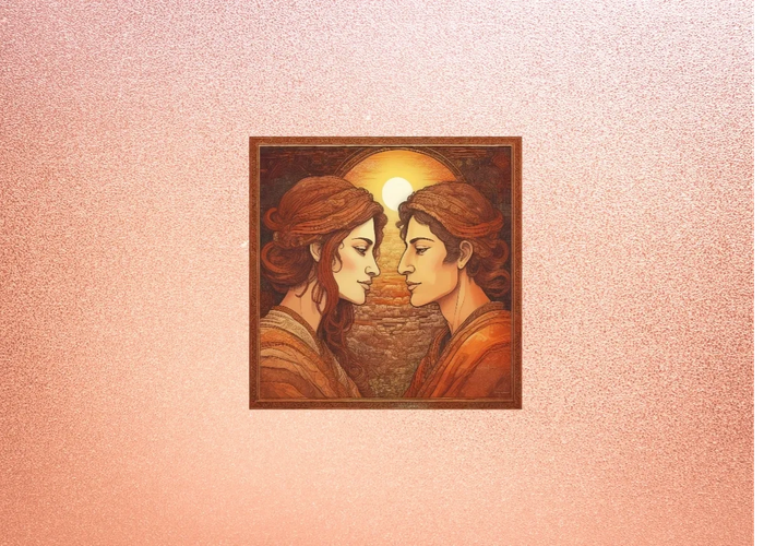 A couple facing one another under the golden glow of the sunset feeling close intimacy about to kiss