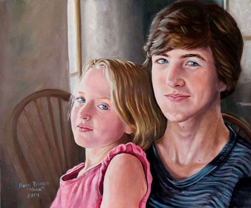 Portrait of two children, boy and girl