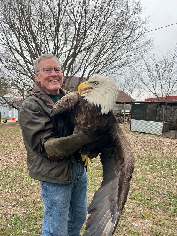 John Watkins with eagle
