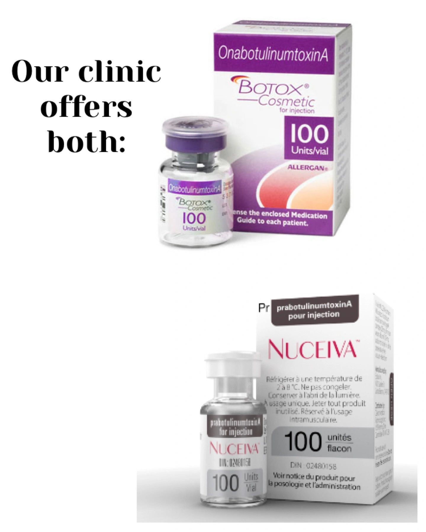 Botox & Nuceiva brand available 