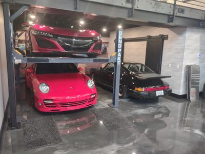 Reinforced concrete floors - car lifts work perfectly here