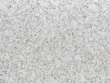 White marble surface with intricate gray and black veining patterns.