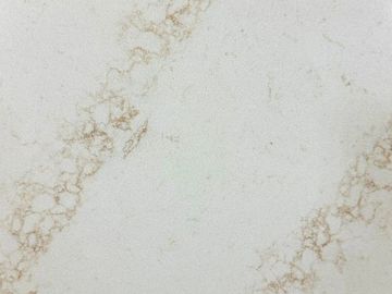 Close-up of white marble surface with light brown veins.