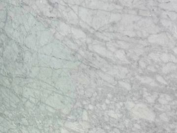 Close-up of light gray marble surface with natural veining.