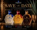 Three bottles of tequila for a save the date announcement.
