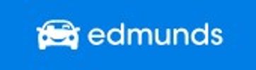 Edmunds logo with a car icon on blue background.