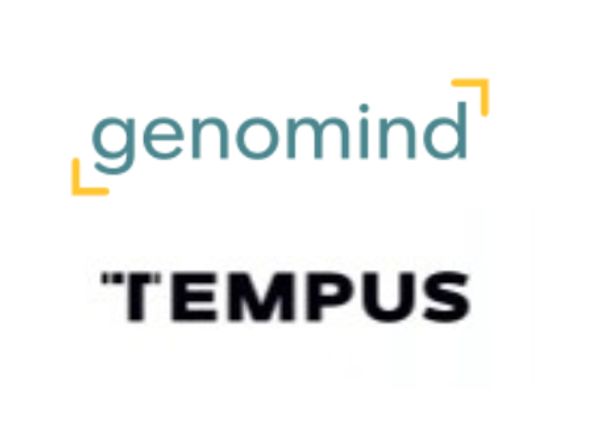 Logos of Genomind and Tempus displayed on a white background.