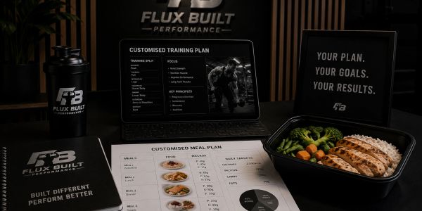 Customized fitness and meal plans with healthy food and supplements.