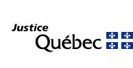 Logo of Justice Québec with Quebec flags.