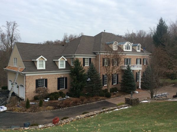 View of the house in brown shades on the display