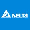 Delta logo with blue background and white text.