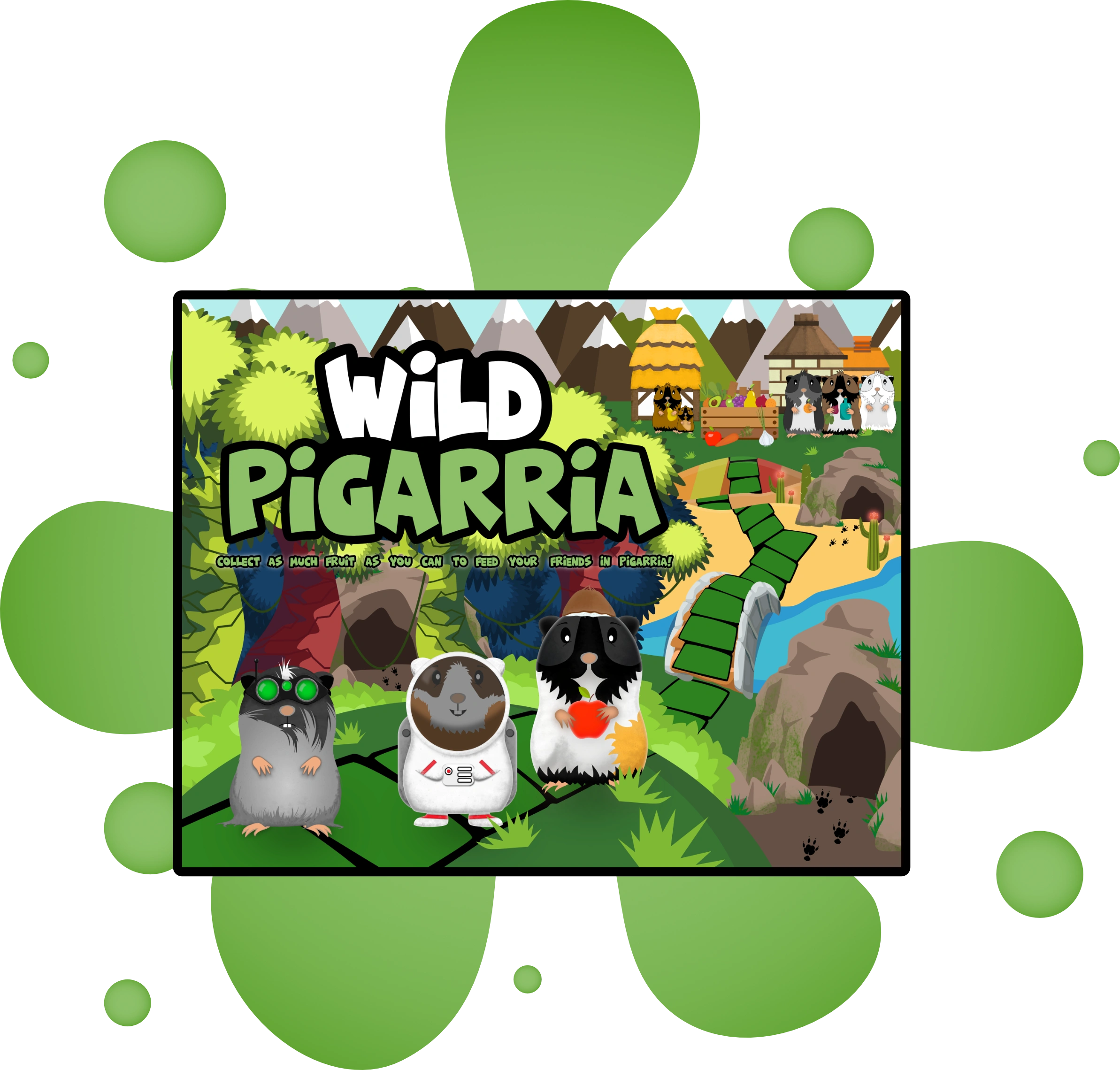 wild pigarria board game, guinea pig board game, wild peegs pigarria, collect as much fruit as you