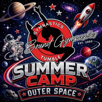 Summer camp for gymnastics and tumble in outer space theme.