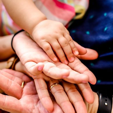 Family holding hands