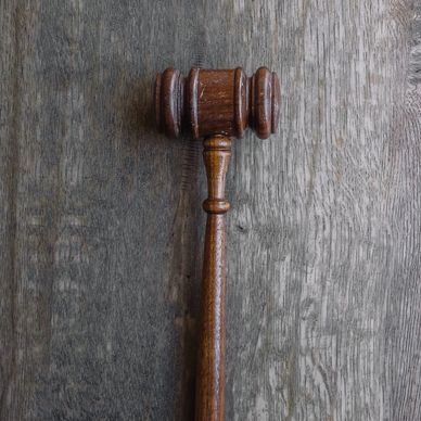 Judge gavel laying on a desk