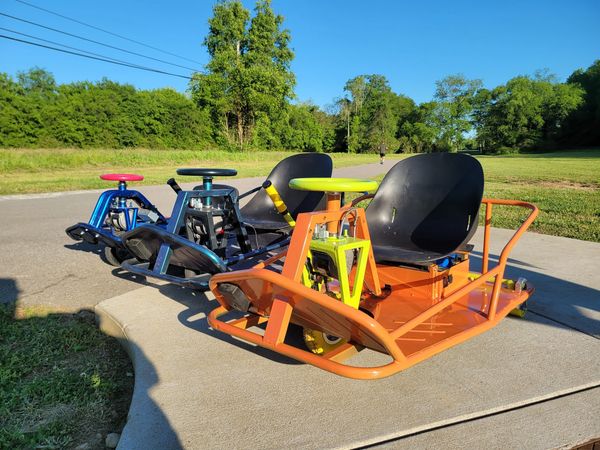 3 BKE drift carts - orange, purple, blue