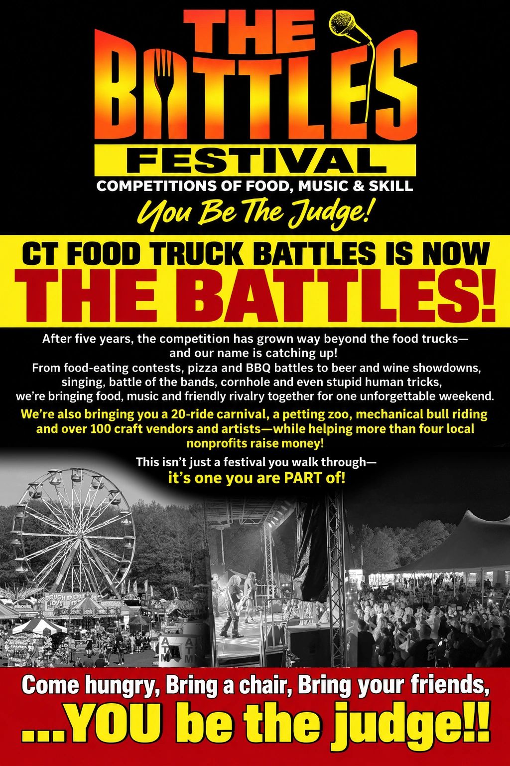 Statement about why we changed our name from CT Food Truck battles to The Battles Festival