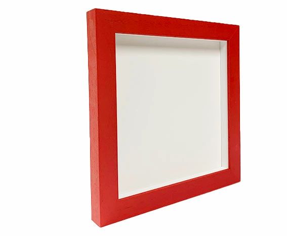 BF106R Chunky Shadow Box Frame Red Wood Grain with 18mm white