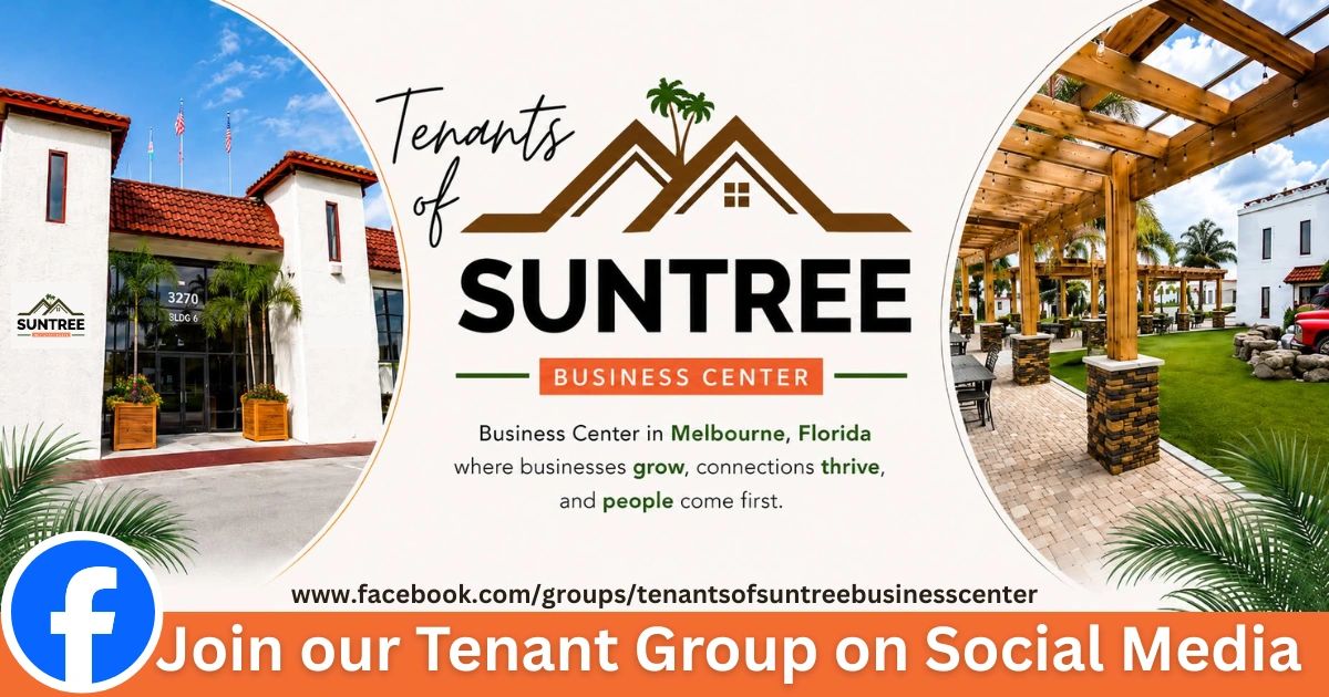 Invitation to join the Suntree Business Center tenant group on Facebook.