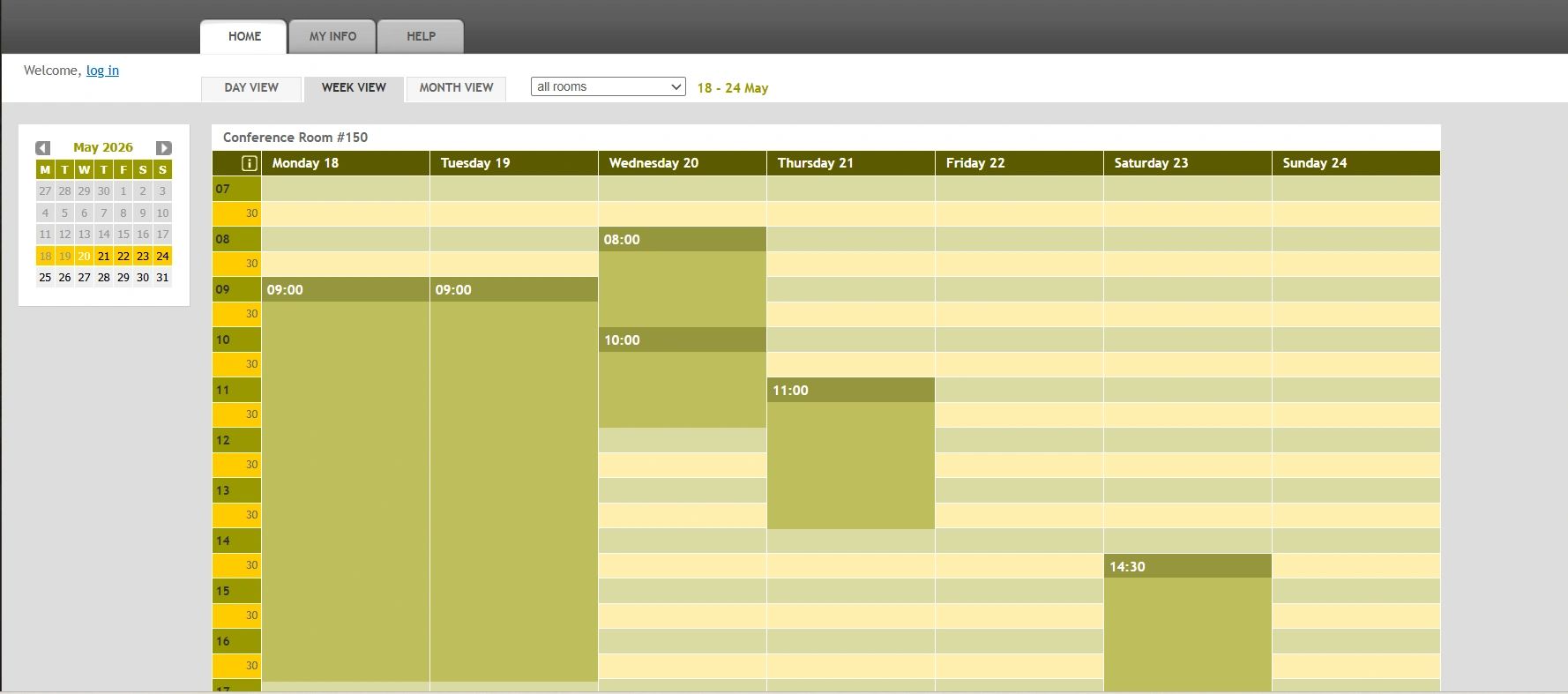 Conference Room Calendar 