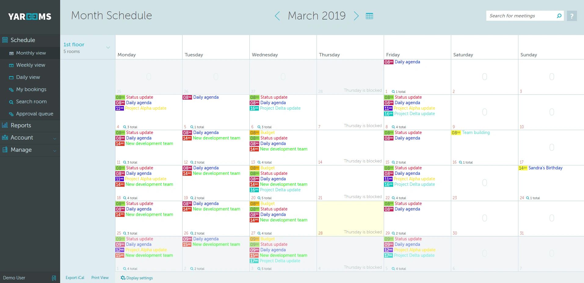 Conference Room Calendar