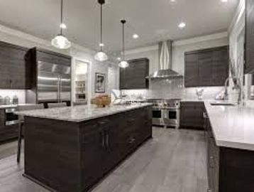 Residential Kitchen with cabinets and granite 
