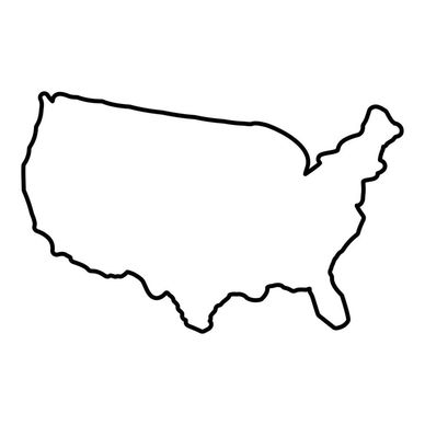 Outline of the United States map in black on white background.