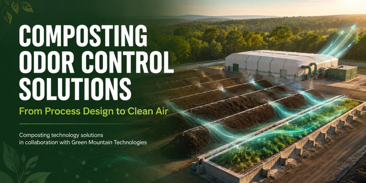 Composting odor control technology for clean air.