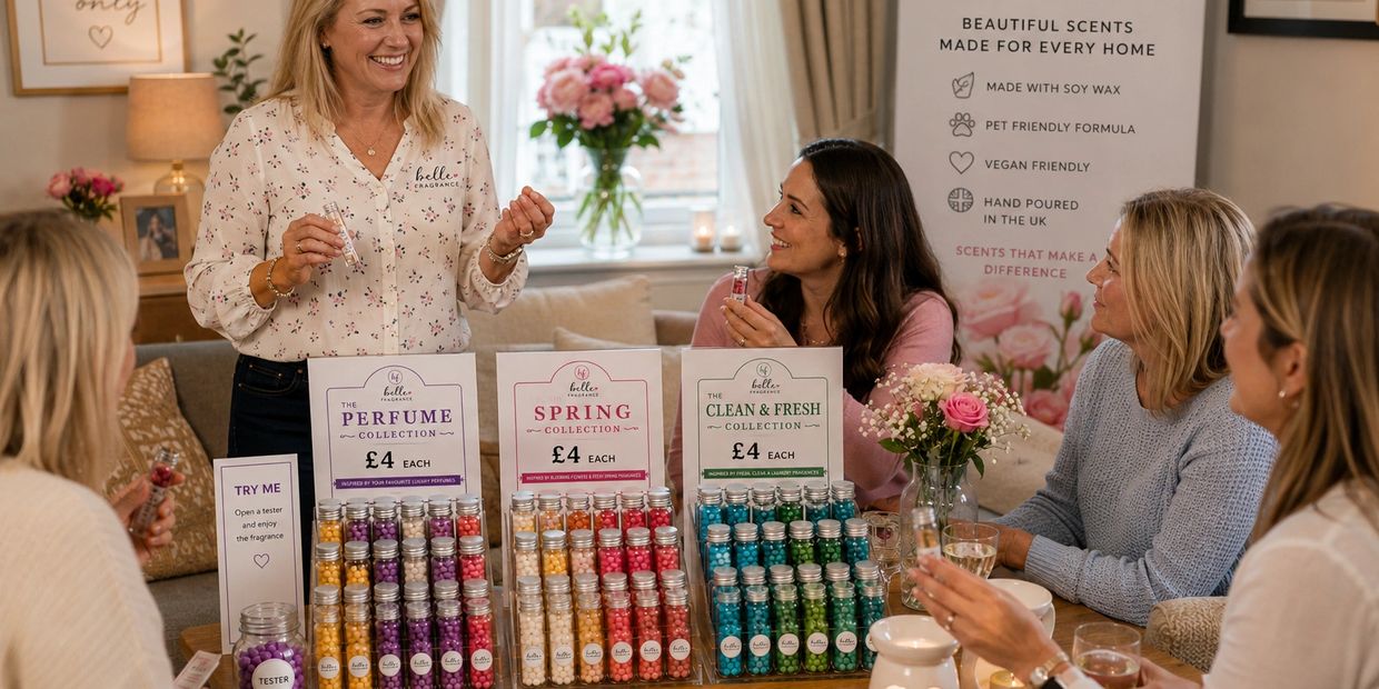 Agent holding a perfume party