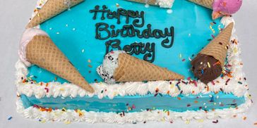 Full sheet ice cream cake! Chocolate cake with cookie n cream ice cream!