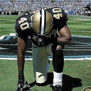 Mel Mitchell trains athletes today at the Viera Regional Park. Former New Orleans Saints player.