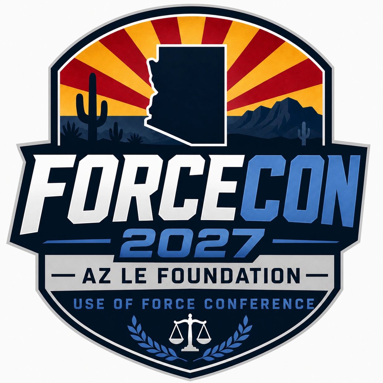 Logo for ForceCon 2027, a use of force conference by AZ LE Foundation.