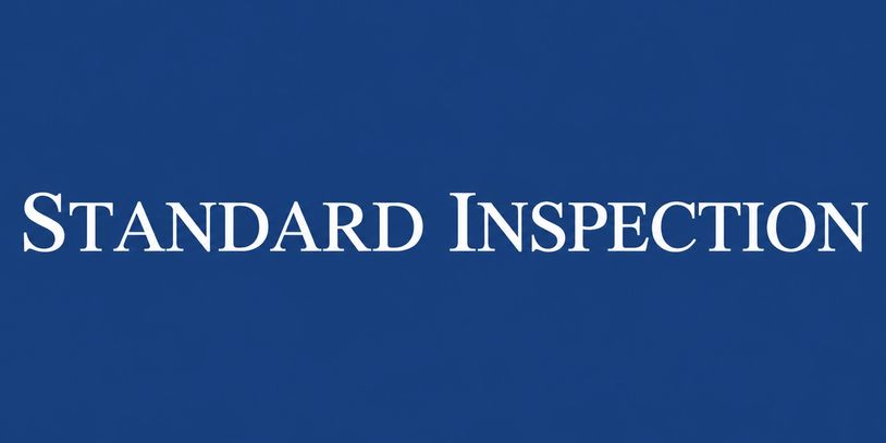 Text reading 'Standard Inspection' on blue background.