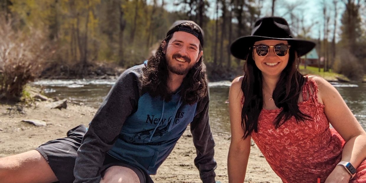 Happy smiling couple in nature