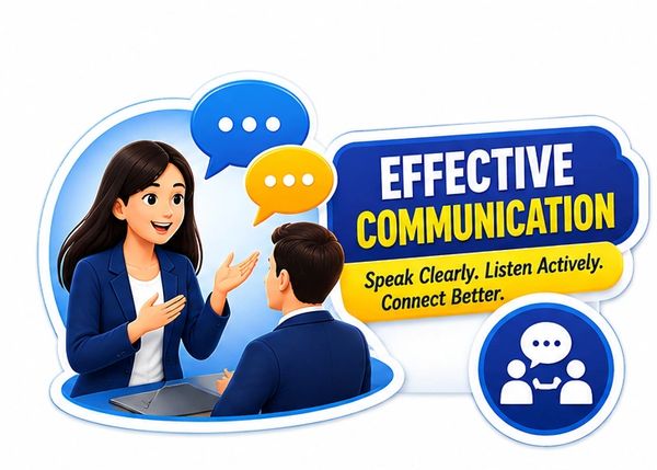 Illustration about effective communication skills.