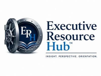 Logo of Executive Resource Hub featuring a vault and text.